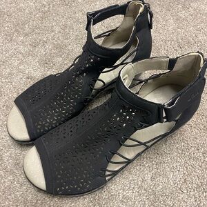 Jambu Black Cutout Sandals